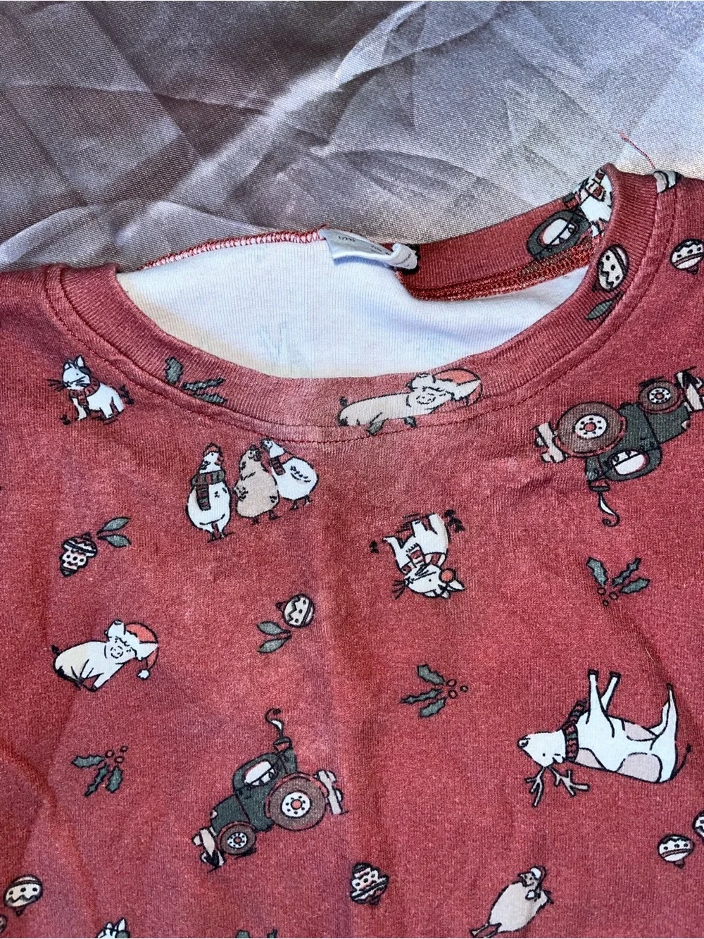 Kids Red Tractor & Animal Pajama Set